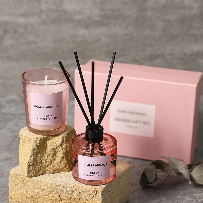 Home Fragrance Scented Candle - Set Regalo Premium con Diffusore a