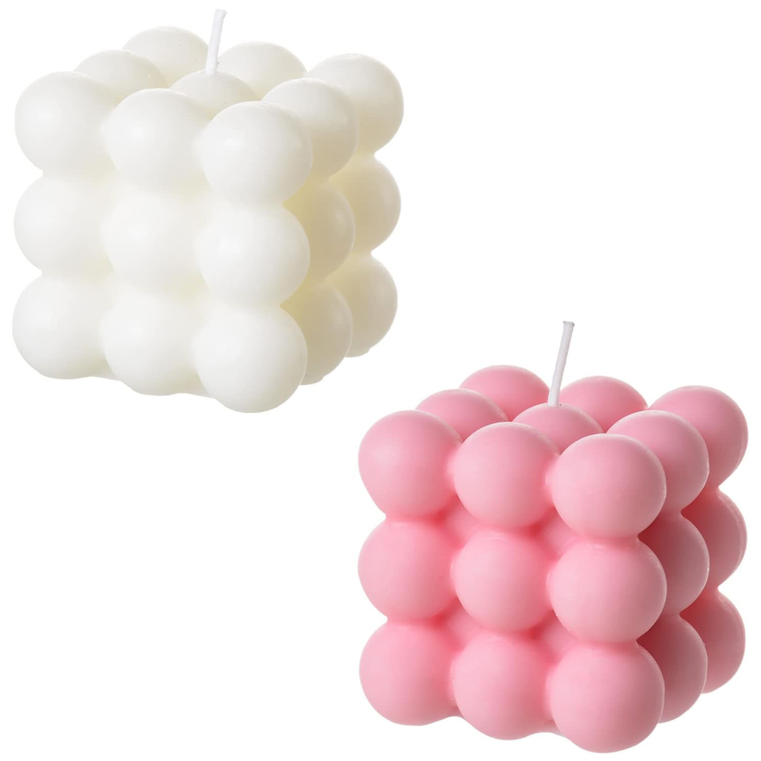 Soy Wax Flake - 2 Pezzi Candela Bianca Rosa a