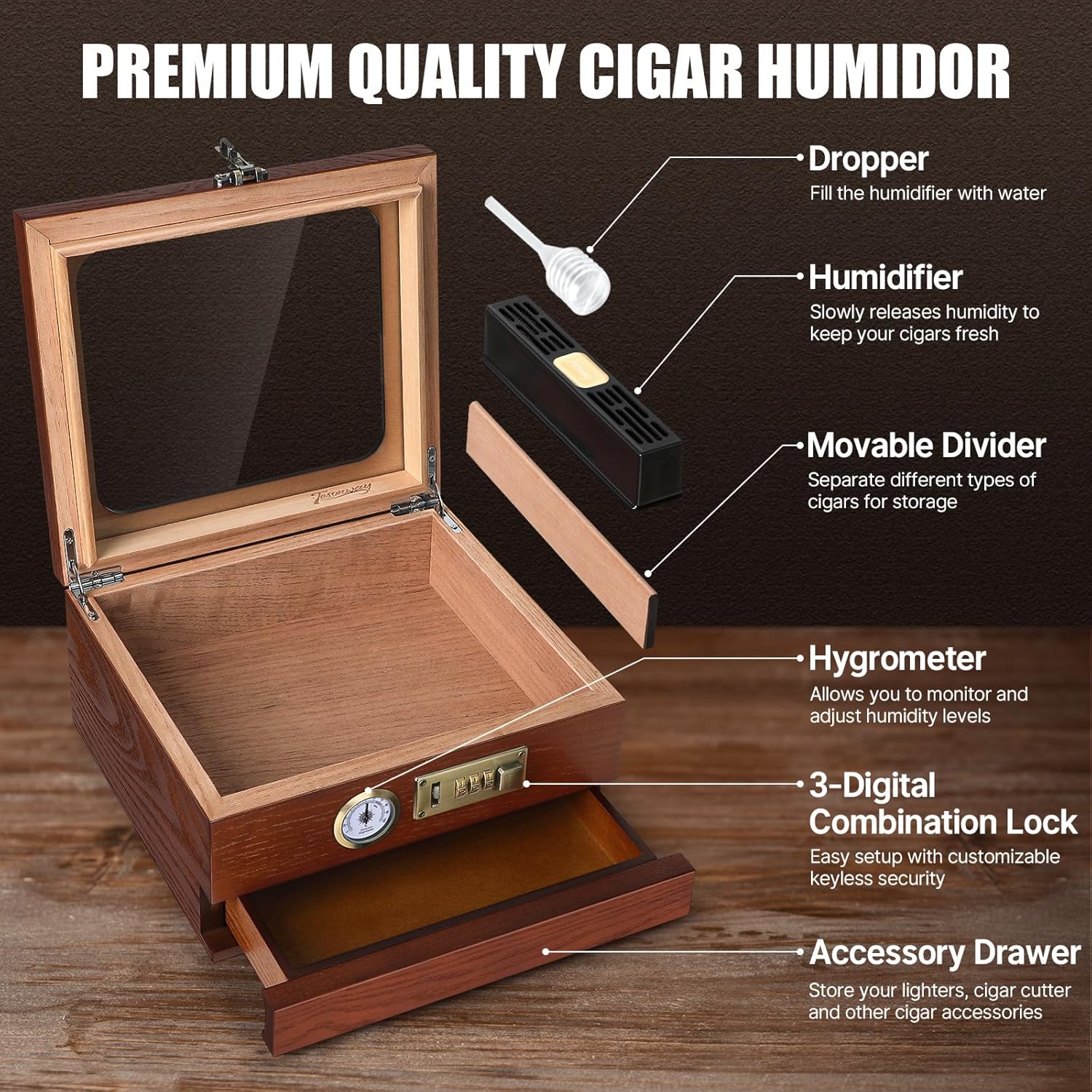 Humidor per Sigari, Scatola pe - Home Fragrance Maple Walnut recensione e prezzo